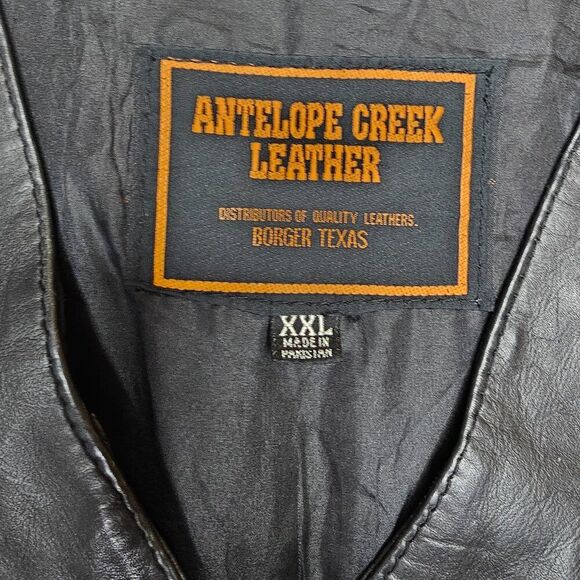 Vintage Antelope Creek Leather Fringe Motorcycle Vest Size XXL - Picture 8 of 13
